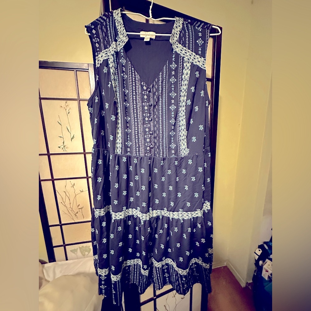 Style & Co 1XL navy blue mini dress